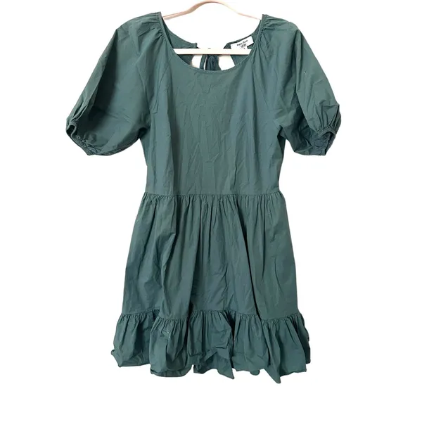 PETER‎ SOM Ruffled Puff Sleeve Mini Dress Sz 6 - Image 3