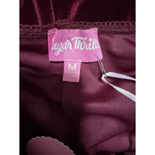 Dolls Kill Sugar Thrillz Valentine Wish Mini Dress Burgundy Women'S Size‎ Medium - Image 10