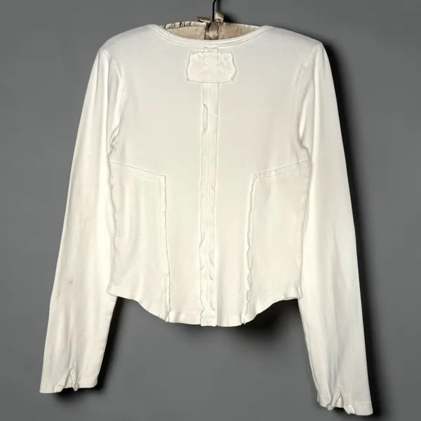 Free People We The Free M Henley Long Sleeve Top Ivory Casual Stretch - Image 4