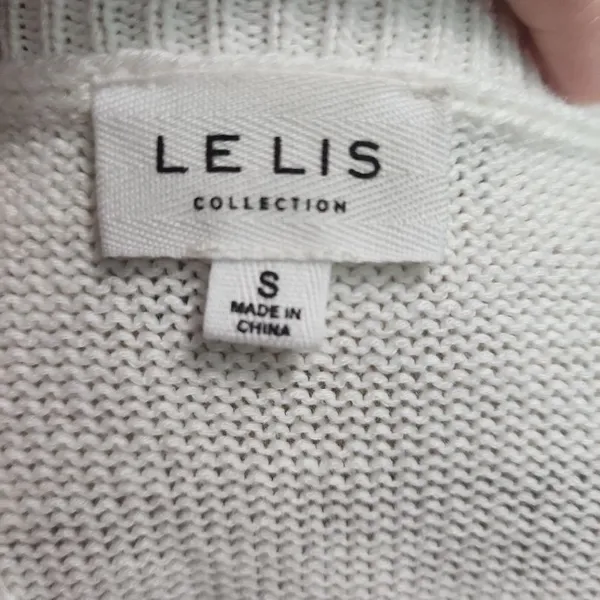 LE LIS Womens Sweater Size S‎ White Brown Pullover Knit Tiger Print Chic - Image 4