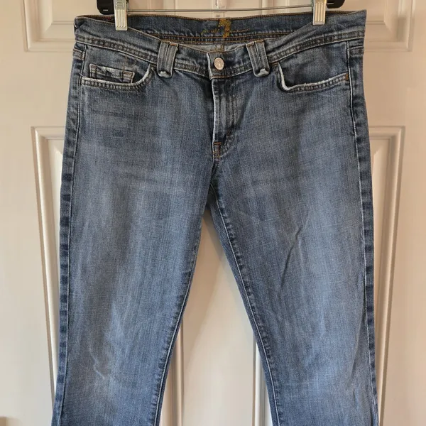 7 For All Mankind Rocker Jeans Womens 31 (34x33.5) Made USA Denim Y2K Low Rise - Image 3