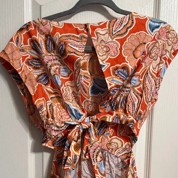 MISA LA Dana Mae Tiered Floral Open Back Maxi Dress Boho Resort Maximalist - Image 4