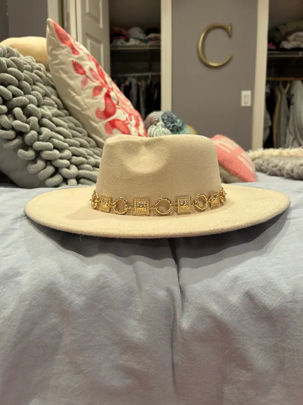 Boho Felt Wide Brim Fedora Hat - Image 2