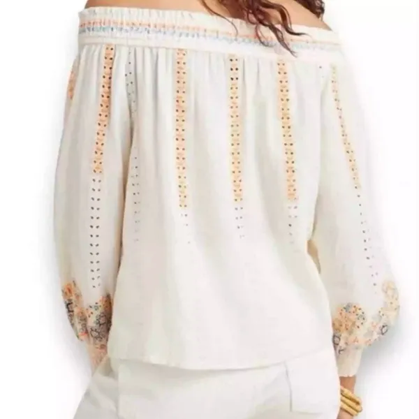 Vineet Bahl Nora Off-Shoulder Top with Embroidered Details - Image 2