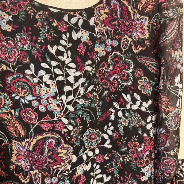 Speechless Women’s Dress Shift Floral Lined Black Pink Blue‎ Size Medium - Image 2
