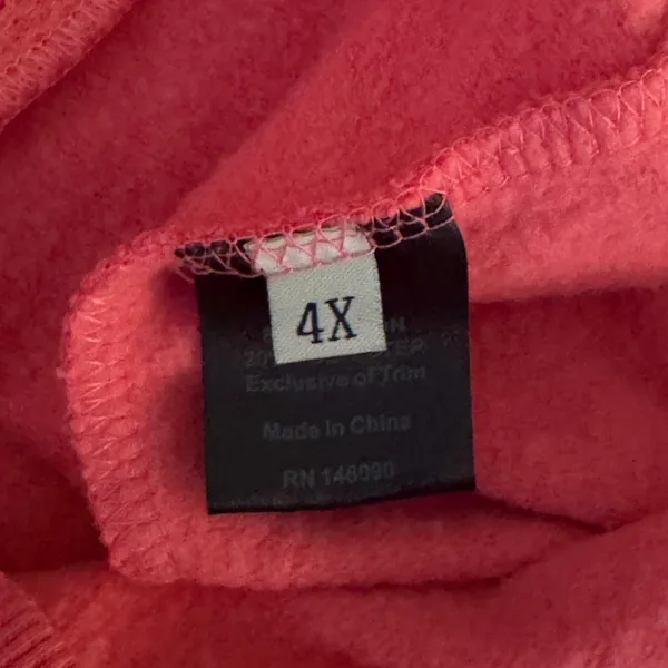 THUMB UNITED 4X Pink Full Zip Heavy Hoodie Oversized Cowl Neck Sweatshirt Jacket - Image 9