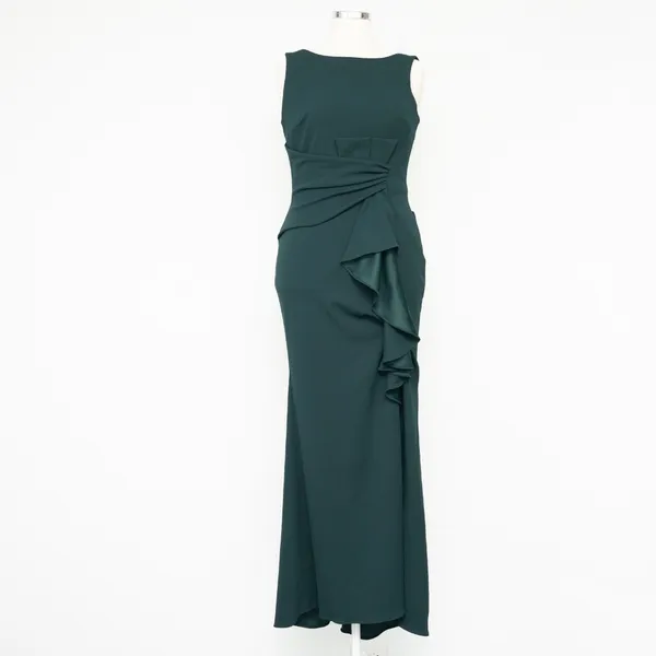 Betsy and Adam‎ Christine Scuba Crepe Ruffled Bow Gown - Image 2