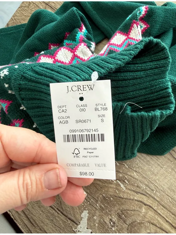J crew Fair Isle turtleneck sweater size small‎ NWT - Image 5