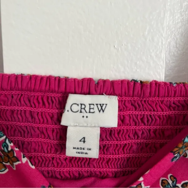 J. Crew Pink Floral Puff Sleeve Midi Dress - Image 2
