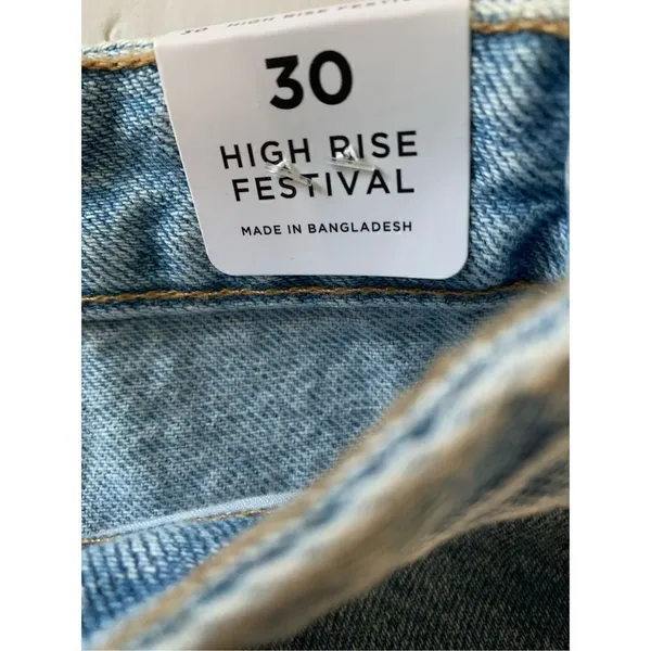 Pacsun High Rise Festival Bright Eyes denim jean shorts women's size 30 NWT - Image 4