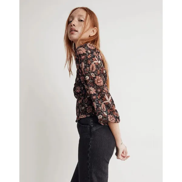 Madewell | Lucie Smocked Peasant Top in Floral | Small - Image 2