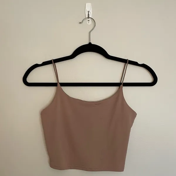 Amazon Amilia Cami Spaghetti Strap Crop Tank Top, Light Brown, Size S, NWOT - Image 3