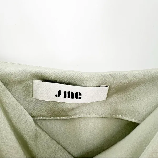 J.ING Women's Satin Draped Neck Midi‎ Slip Dress Size S Pistachio Green - Image 7