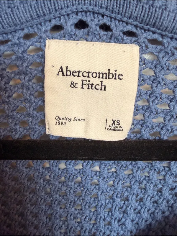 Abercrombie & Fitch Open Knit Polo Sweater XS - Image 2