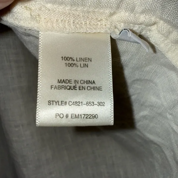 Cloth & Stone Sleeveless Linen‎ Smocked Detail Cream Top XS - Image 4