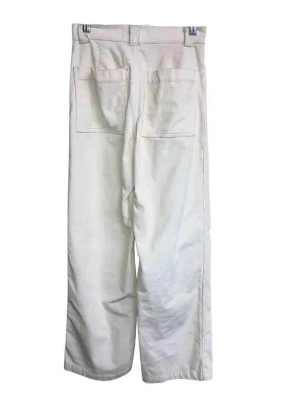 Madewell Emmett Wide-Leg Mid-rise Pants in Corduroy Cream Size 23 - Image 4