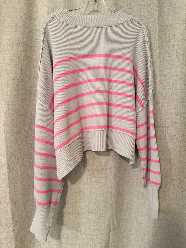 Free People Stripe Easy Street Crop Sweater | XL - Image 4