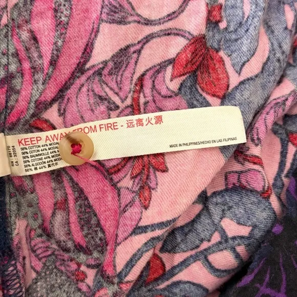 Alexandra Farmer ANTHROPOLOGIE Whimsy Flannel Sleep Dress Floral Butterfly M - Image 12