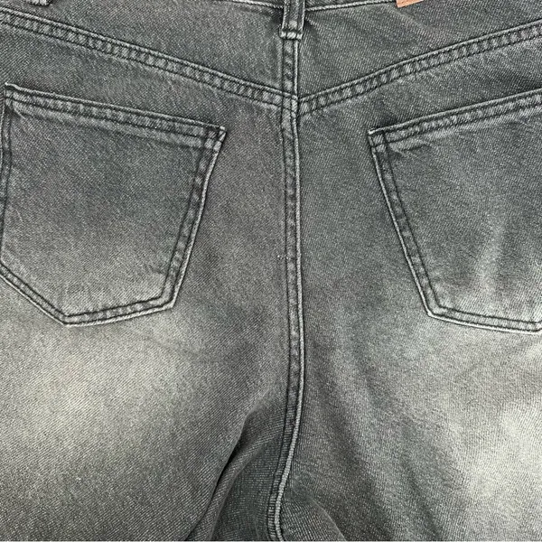 Lewkin Wide Leg Black Wash Jeans High Rise Korean Minimalist - Image 7