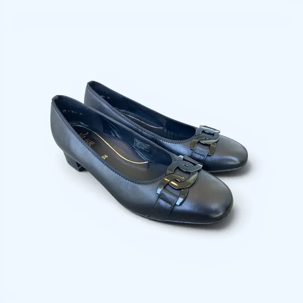 Ara Gallant High Soft Black Leather Pumps Low Heel Comfort Shoes Women’s 6.5 - Image 2