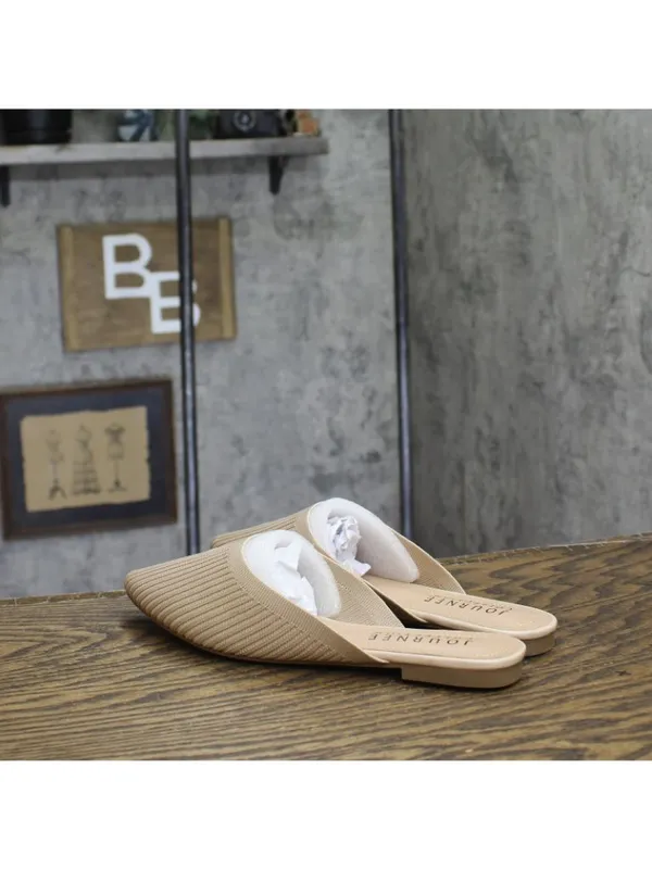 NWT Journee Collection Womens Knit Slip-On Aniee Mules ANIEE Beige Brown 7M - Image 7