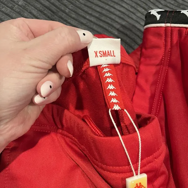 Kappa Track Pants Womens XSmall Red Elastic Waist Low-Rise Performance Pull On - Image 7
