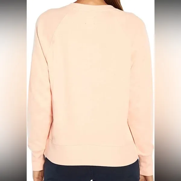 Gap women's henley pullover sweatshirt peachy pink Melba size medium preloved - Image 3