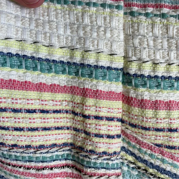 Vilagallo EUC Multicolored tweed shift dress Summer tweed textured V back Blue Size 4 - Image 7