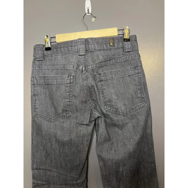 7 For All Mankind Jeans Womens 27 Gray Charcoal Wash Flare Striped Stretch Denim - Image 5