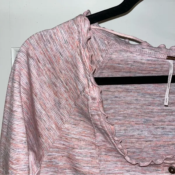 NWT Free People Pink Long Sleeve Henley - Image 5