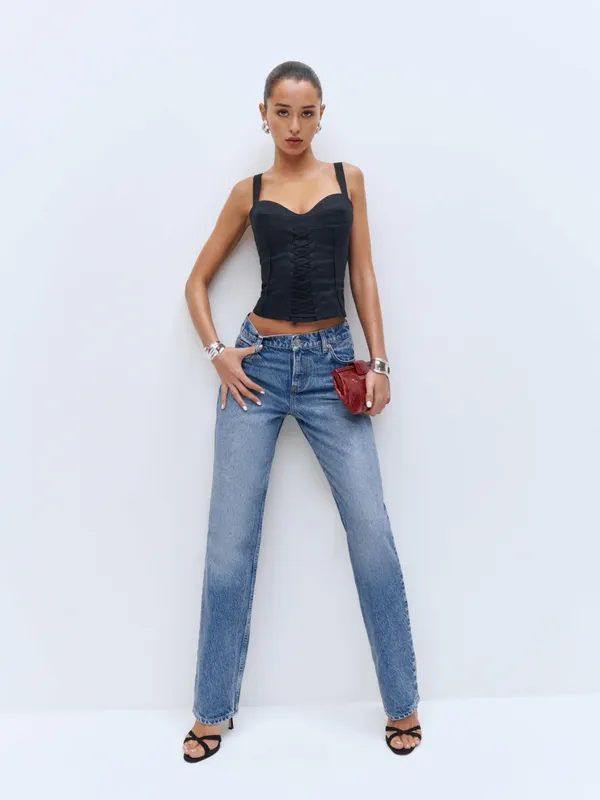 Reformation Abby Low Rise Straight Jeans - Image 2