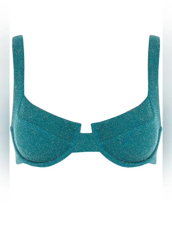 Sparkle Teal Underwire Bikini Top - Image 3