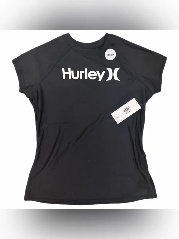 NWT Hurley Women’s Short Sleeve Rash Guard Swim Shirt –‎ Medium - Image 7
