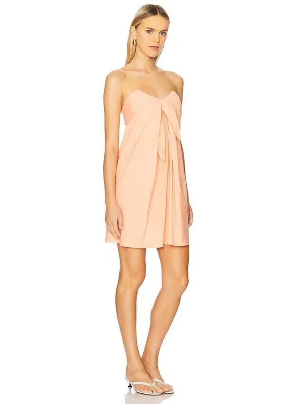 Caroline Constas Kaia Mini Dress Peach Pink Womens Size Medium - Image 2