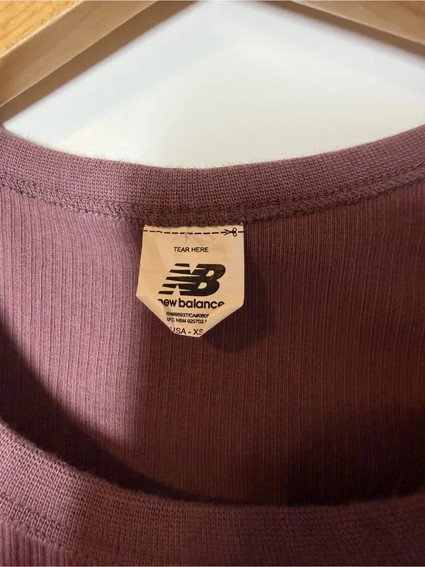 New Balance Linear Heritage Ribbed Knit Racer Workout Tank - Image 4