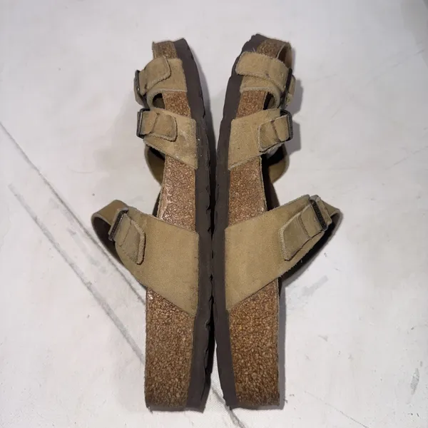 Birkenstock Franca Tan Leather Crisscross Strappy Slides Sandals Size EU 38 N - Image 15