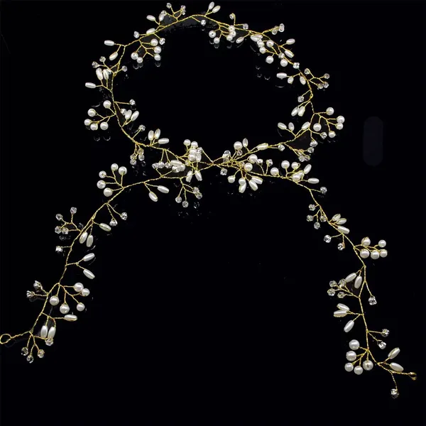 Head Tiara Wedding Flower Pearl - Image 5
