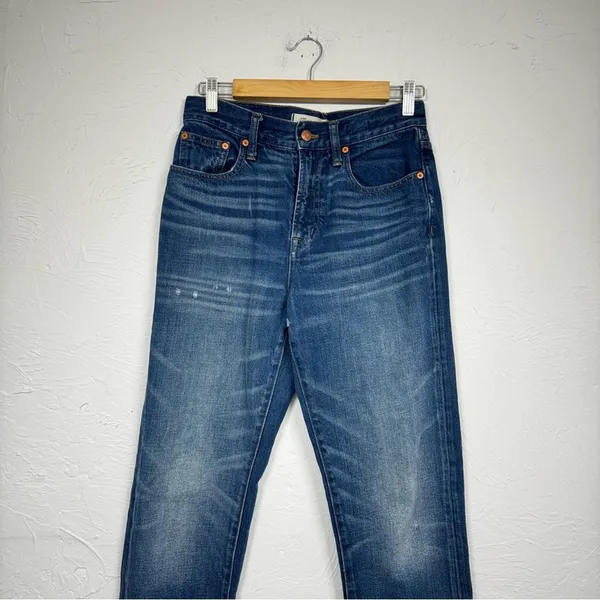 Madewell Blue The Perfect Vintage Jeans Womens 26 Raw Hem High Rise Denim Casual - Image 3