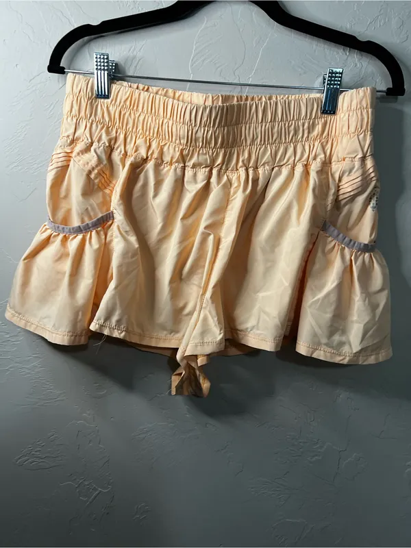 Free People Movement Get Your Flirt On Peach Built-In Liner Running Shorts - Image 2
