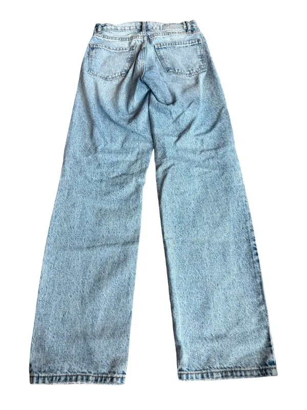 Revice High Waisted Straight Leg Jeans Distressed Light Wash Denim Size 25 Women - Image 8