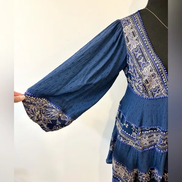 Free People My Love Mini Indigo Dress Size Small - Image 9