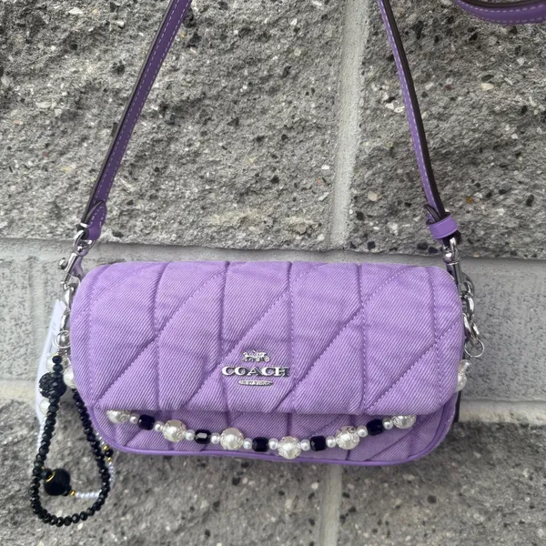 NWT COACH Hailey Flap Bag CBI88 Silver/Iris Denim Leather 2way Crossbody Bag - Image 6