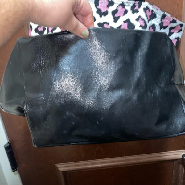 Stylish Leopard Print Tote Bag Black - Image 3