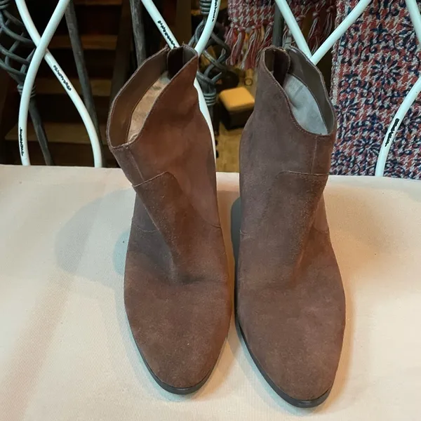 Tesori Leather Back Zip Bootie Brown Size 9‎ - Image 3