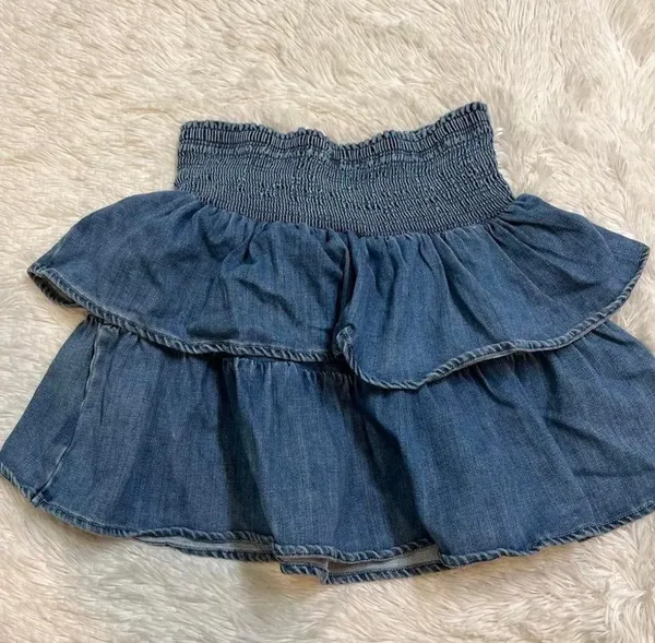 Aerie Frills N' Thrills Denim Mini Skirt - Image 3