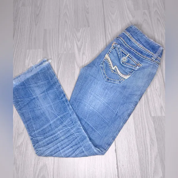 Y2K Women’s Embroidered Low Rise Bootcut Distressed Jeans - Image 5