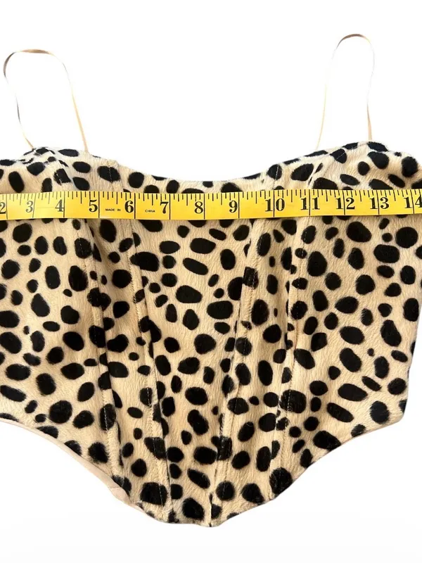 OLM Urban Outfitters Velvet Leopard Bustier Corset Top Small - Image 5