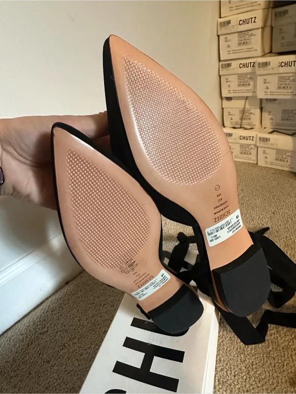 NWT Schutz Barbrah suede wrap ankle flats black 6 - Image 3