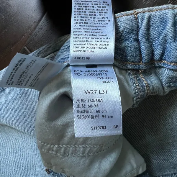 Levi's Baggy Carpenter Jeans Womens 27x31 Light Wash Wide‎ Leg Utility Denim - Image 6