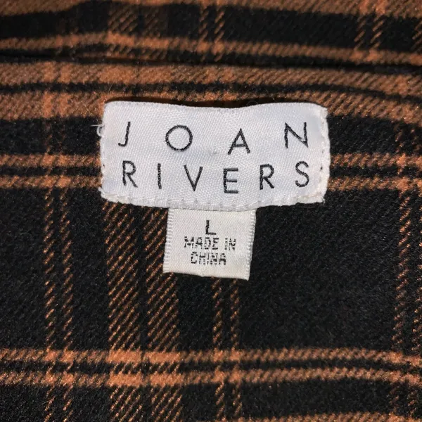 Joan Rivers fleece plaid jacket/coat size L women's with pockets - Image 5